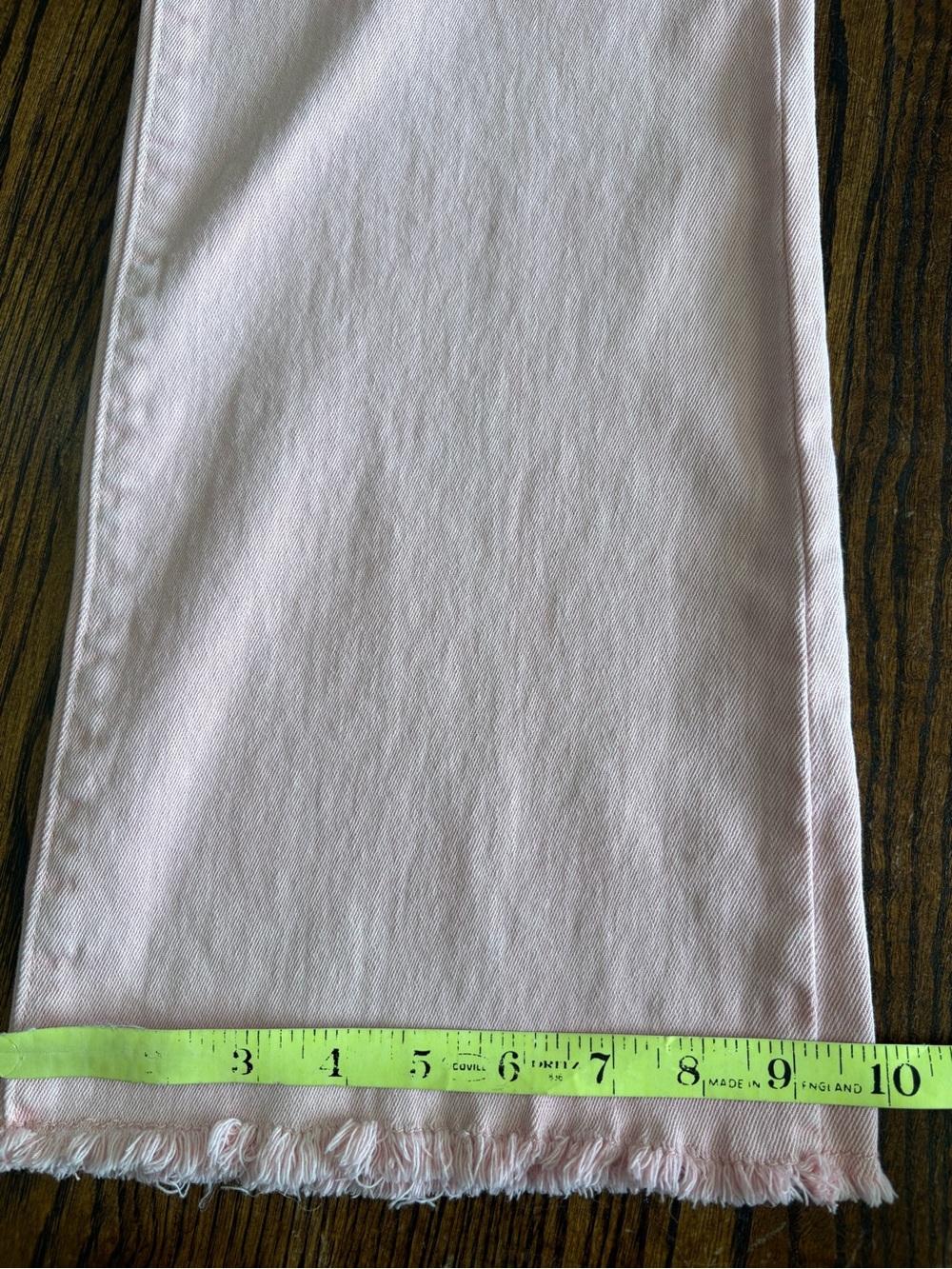 Zenana Wide Leg Raw Hem Dusty Pink Jeans Large Girly High Waist Measures 30x29 - Picture 14 of 14